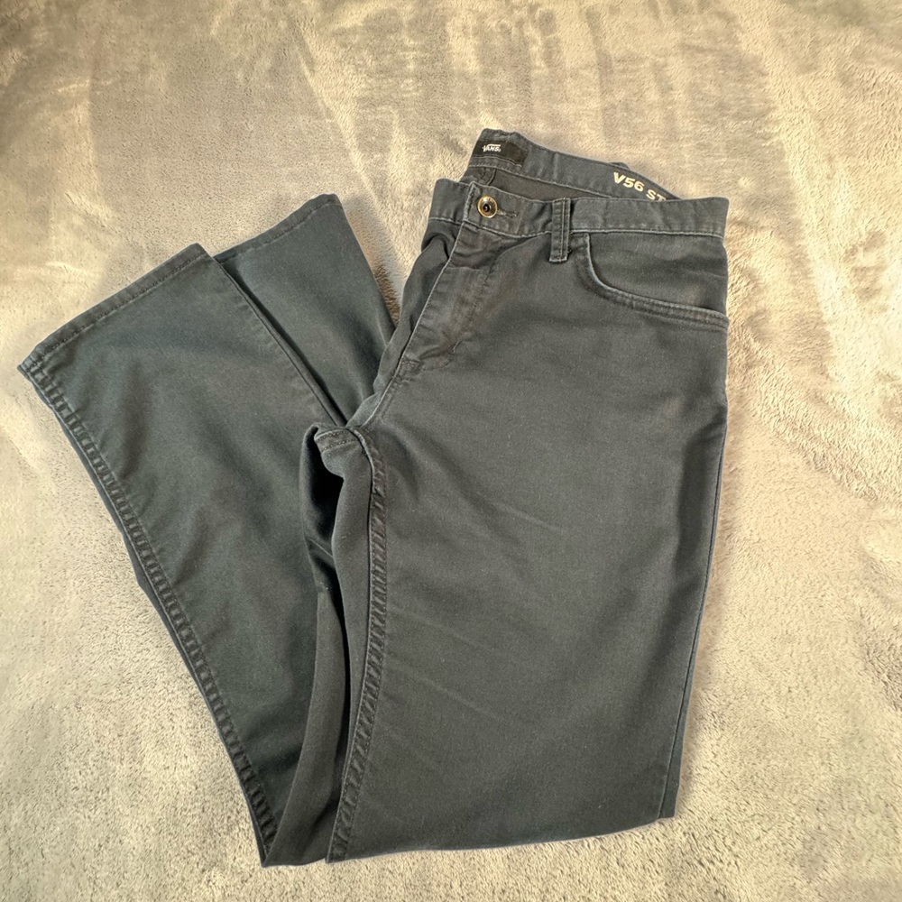 Vans V56 Standard Pants Mens 32 Black Skate Chino Straight Leg